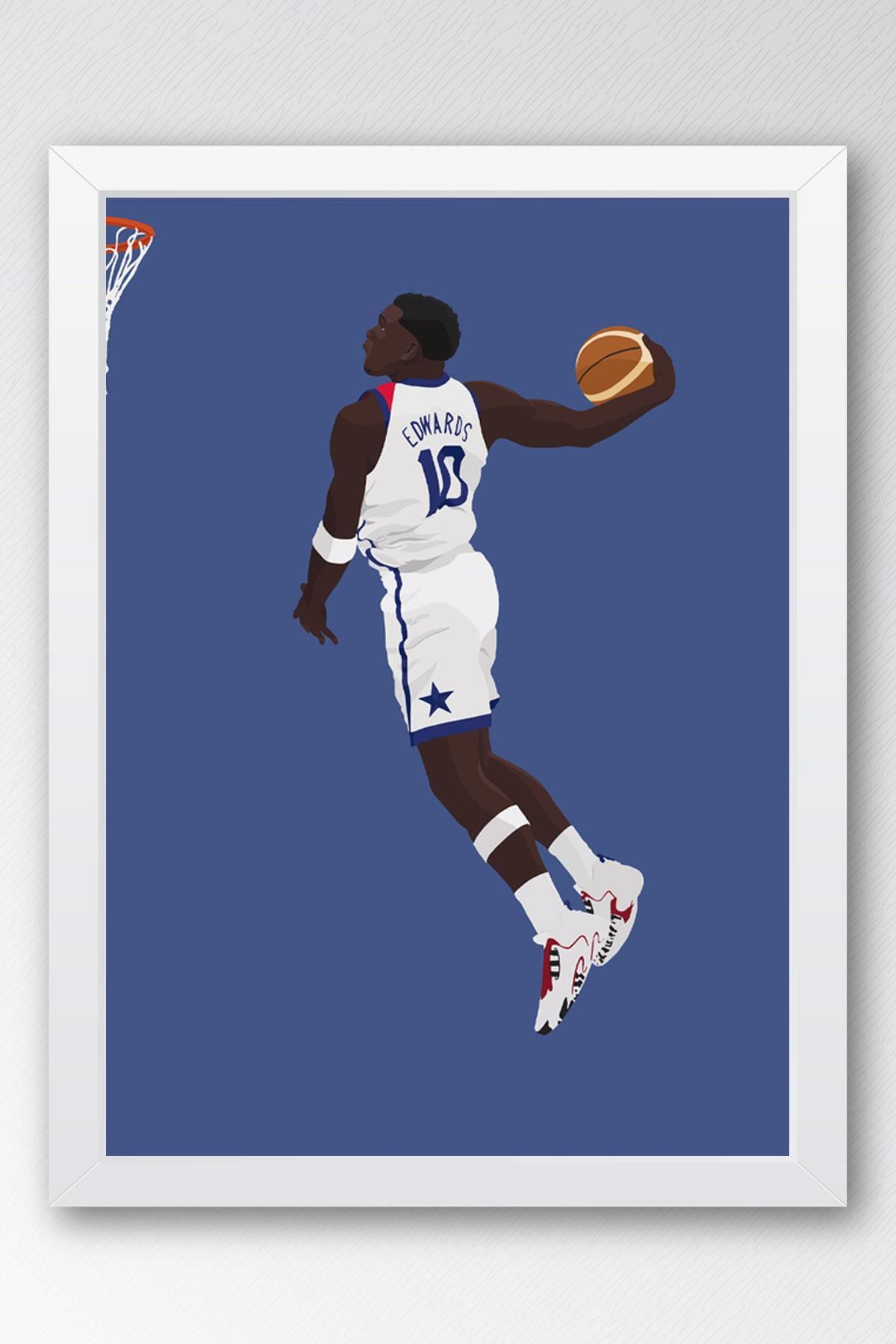 Saturn Anthony Edwards Çerçeveli Tablo - Basketbol NBA Posteri Tablo