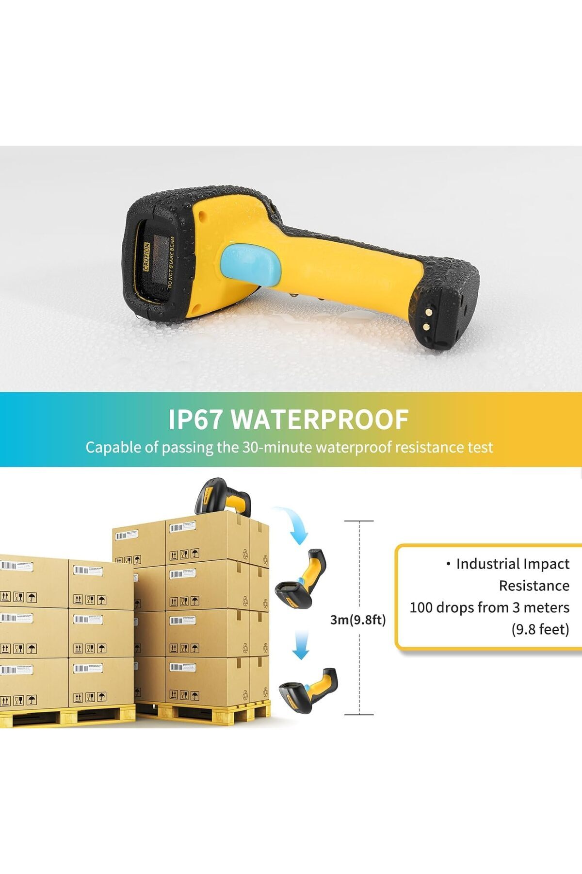 NETUM-Upgraded QR Industrial Bluetooth Barcode Scanner with Charging Dock, Wireless 2D 1D Bar Code R 9