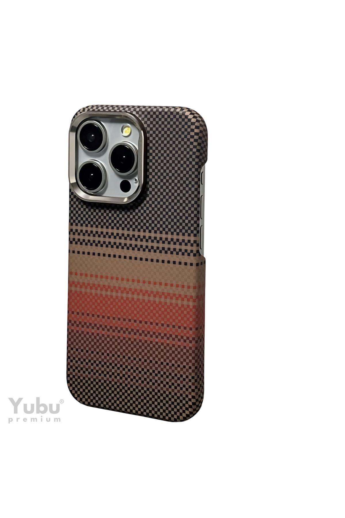 yubu iPhone 16 Pro Uyumlu Süper Slim Karbon Gizli Magsafe Kevlar Kılıf