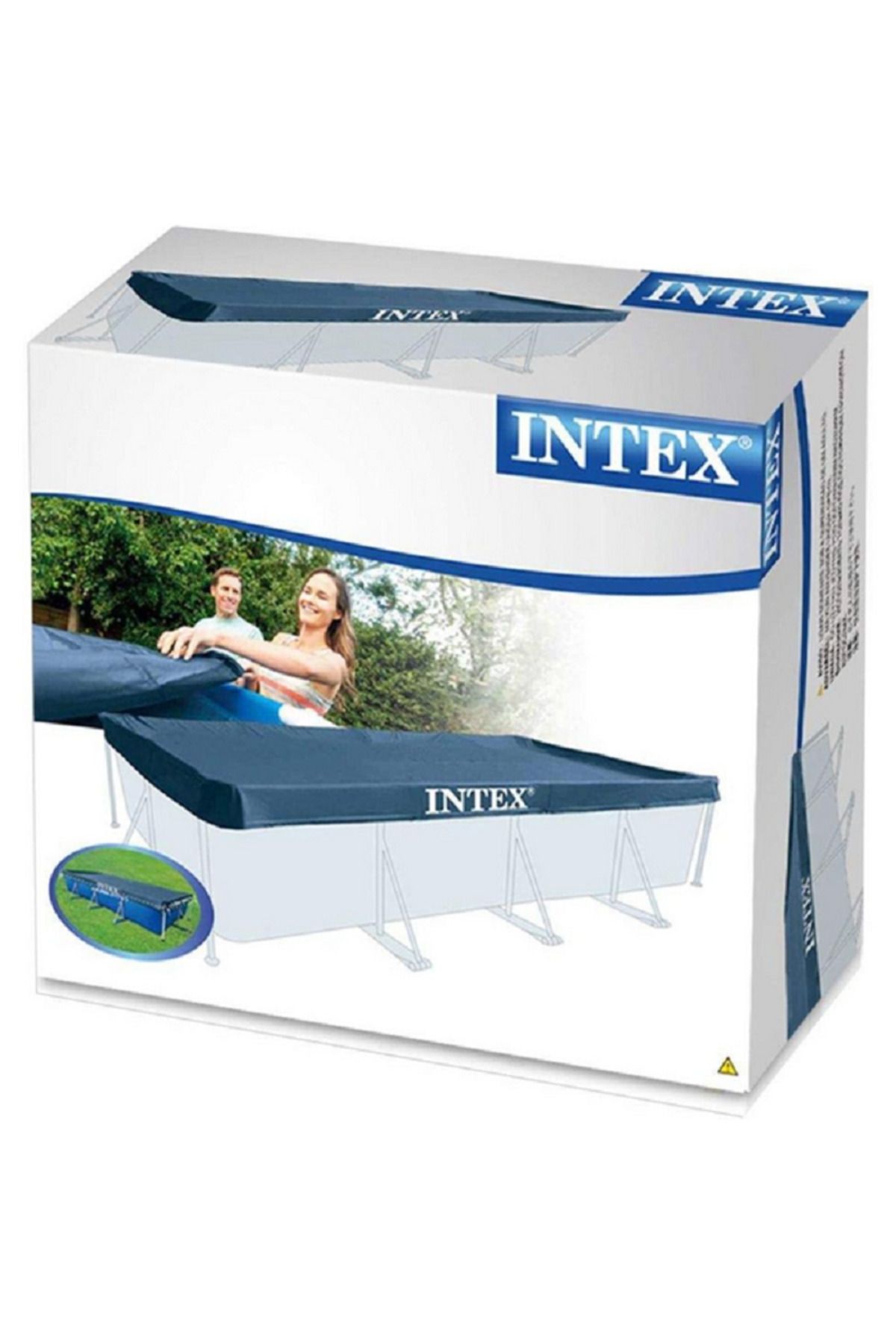 Intex-Solid Rectangular Pool Cover With Drawstring Closure Blue 460 X 230cm 2
