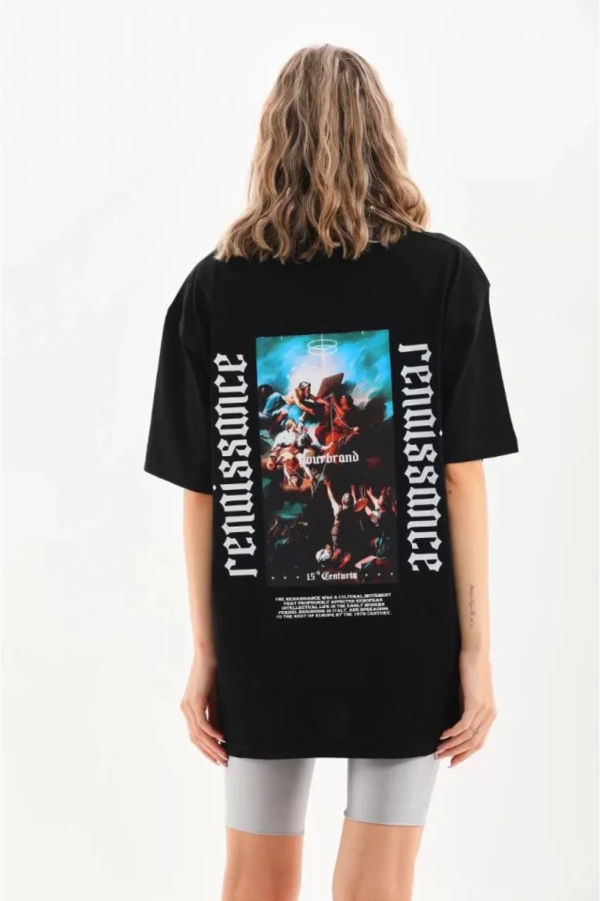 ZORM Baskılı Siyah Oversize T-Shirt