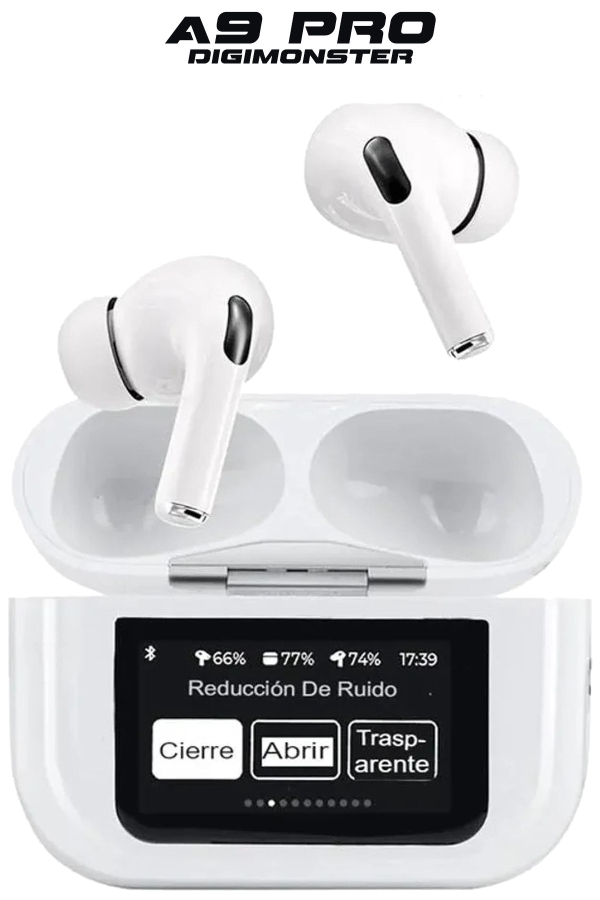 DigiMonster ANC/ENC Modları Aktif A9 Pro Dokunmatik Oled Gösterge Ekranlı Bluetooth Kulaklık