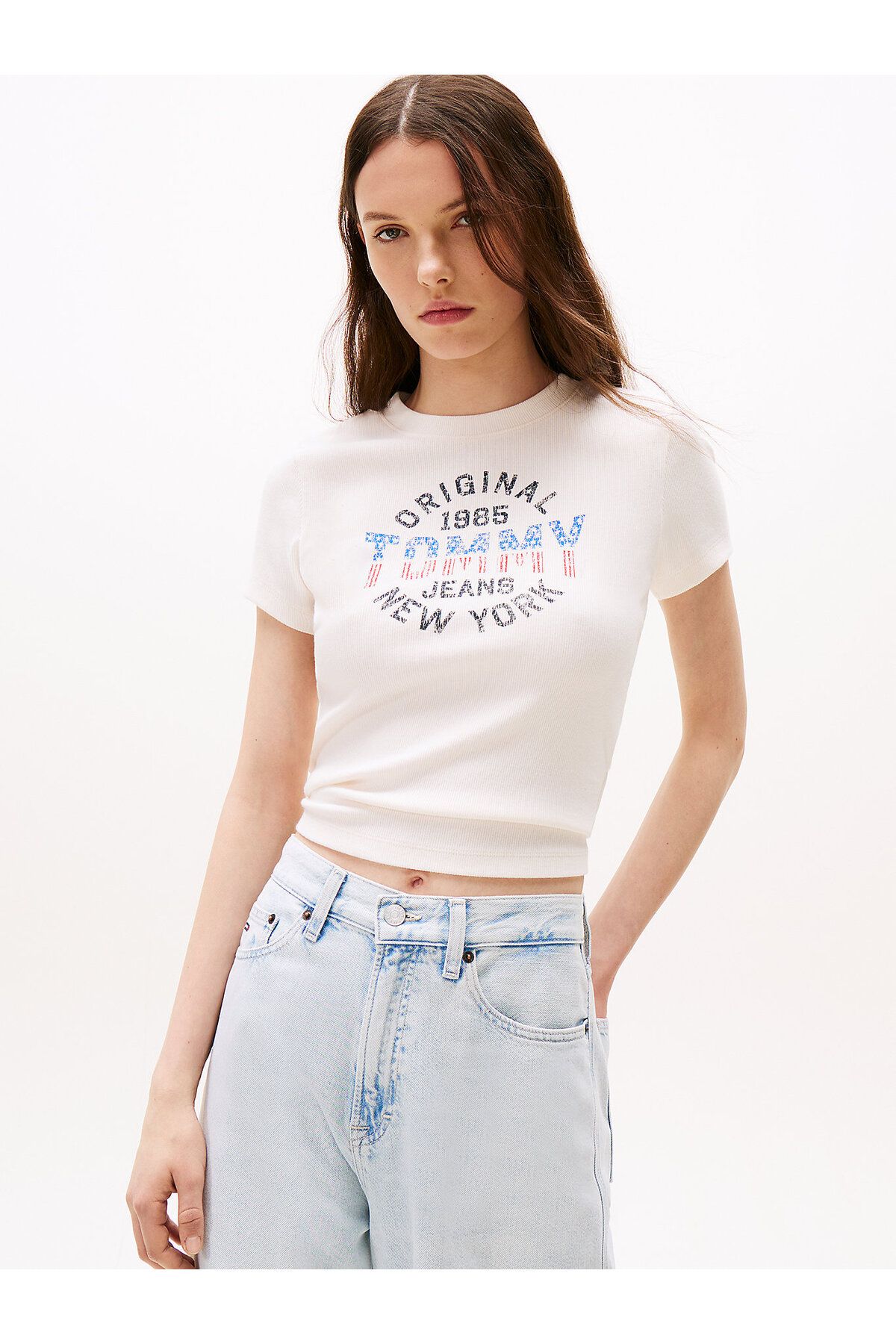 Tommy Hilfiger Ribbed Slim New York Logo T-Shirt