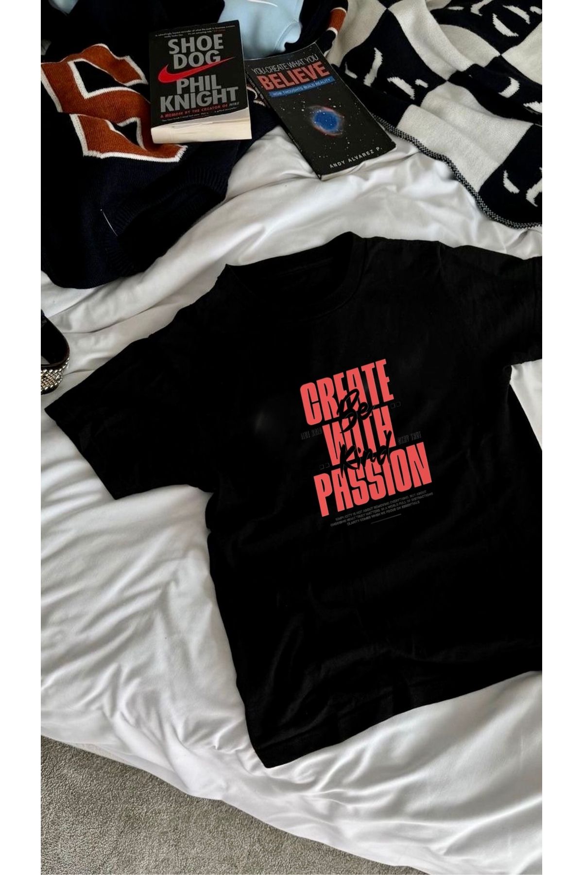 RPT MODA OVERSIZE RAHAT KALIP CREATE BASKILI YÜKSEK KALİTE KUMAŞ ERKEK T-SHIRT