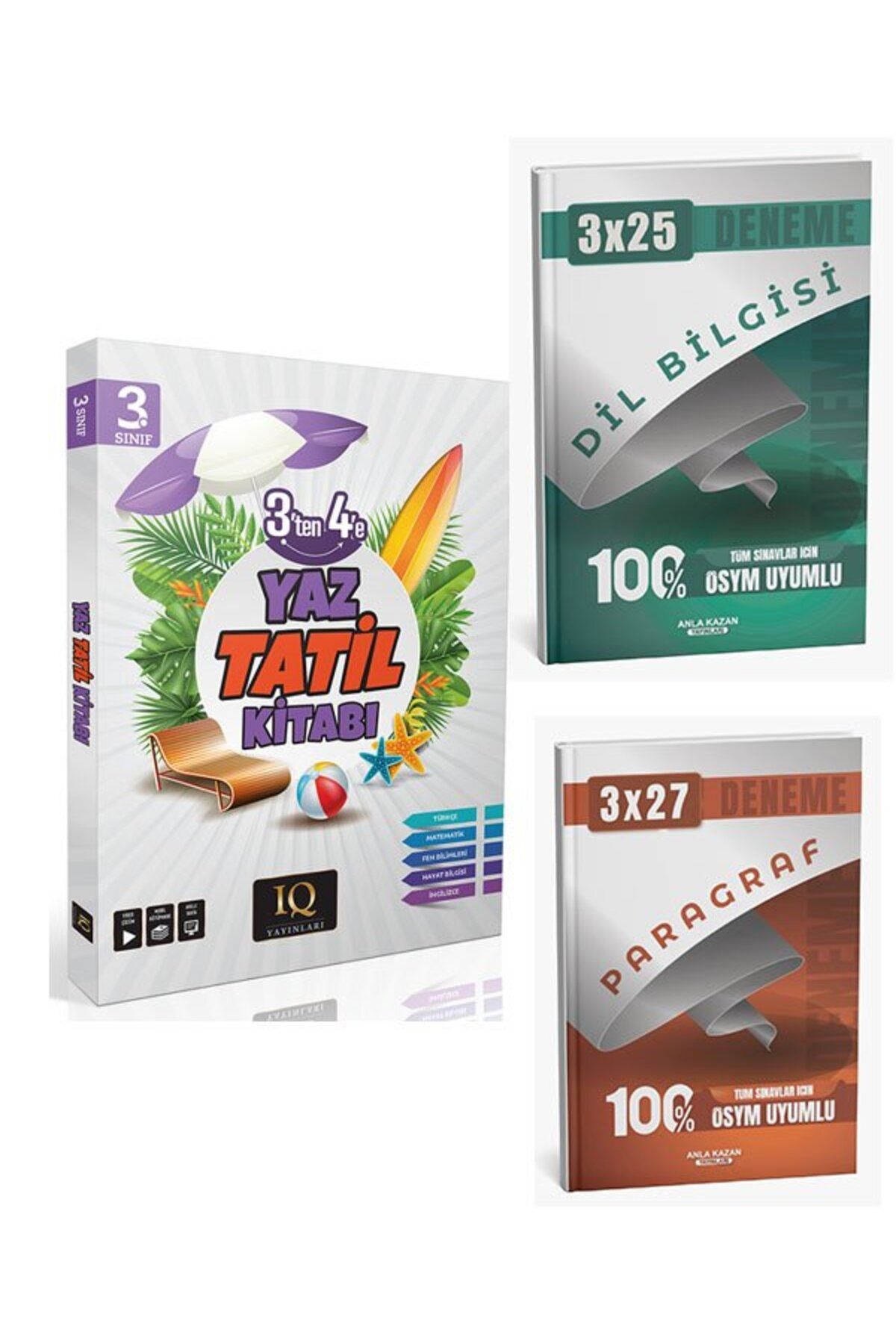 Anla Kazan Yayınları IQ 2026 3. Sınıf Yaz Tatil Kitabı Çözümlü+Anla Kazan Paragraf+Dilbilgisi