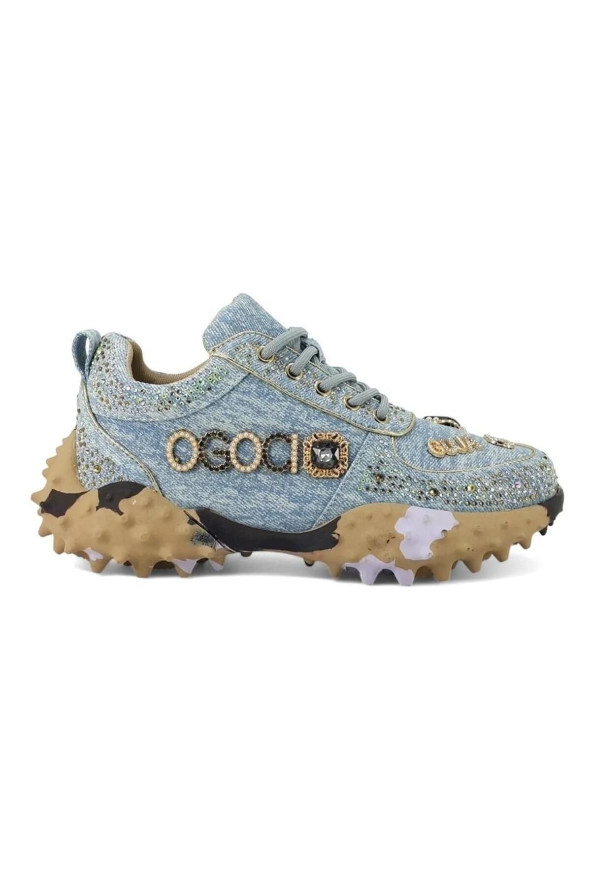 Guja 25Y338-5 Kadın Taşlı Denım Sneaker Spor Ayakkabı