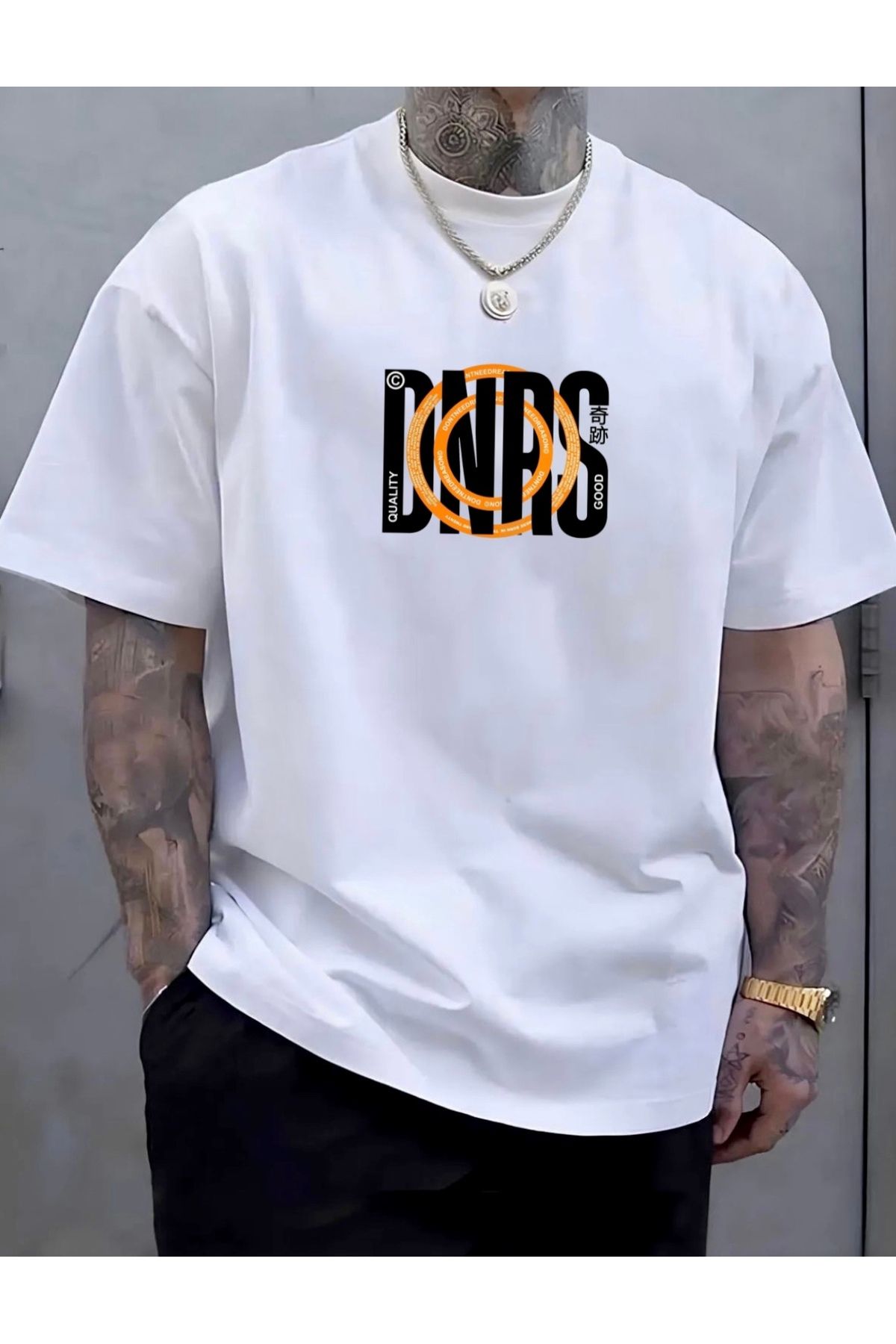 RPT MODA OVERSIZE RAHAT KALIP DNRS BASKILI YÜKSEK KALİTE KUMAŞ ERKEK T-SHIRT
