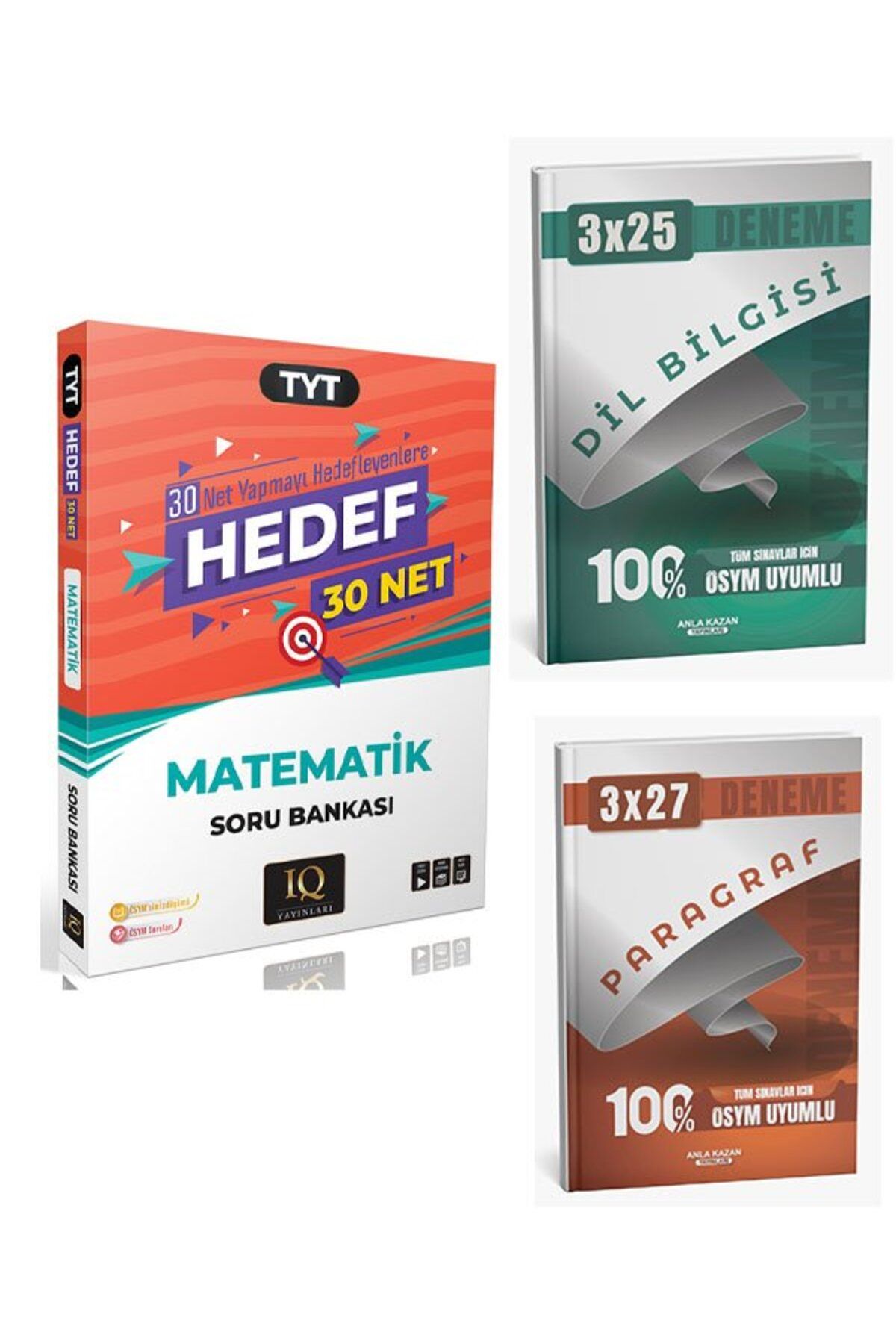 Anla Kazan Yayınları IQ 2026 YKS TYT Matematik Hedef 30 Net Soru Bankası+Anla Kazan Paragraf+Dilbilgisi