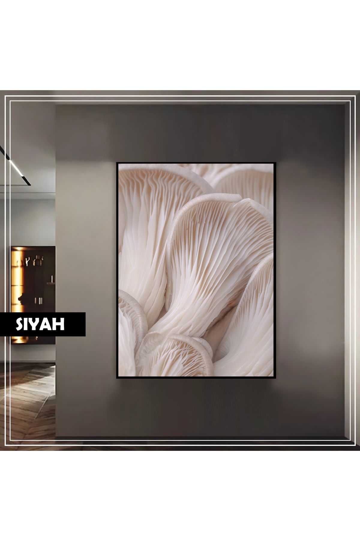 Harikabirev HARİKABİREV|MANTAR MACRO MODELİ (MUSHROOM) |ÇERÇEVELİ TEMPERLİ CAM TABLO TEKLİ DİKEY
