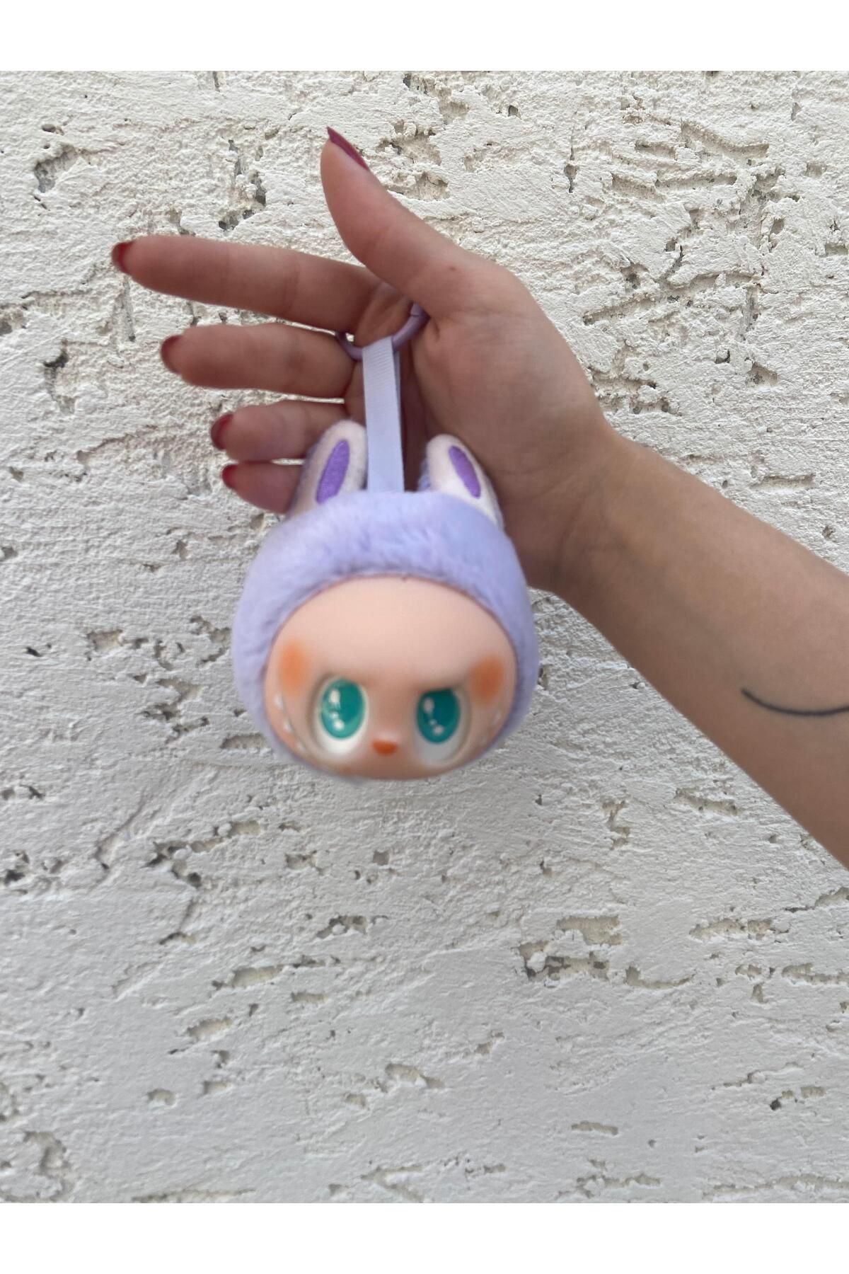Piraye Gift Labubu Çanta Charm Aksesuar ve Anahtarlık Peluş Mor