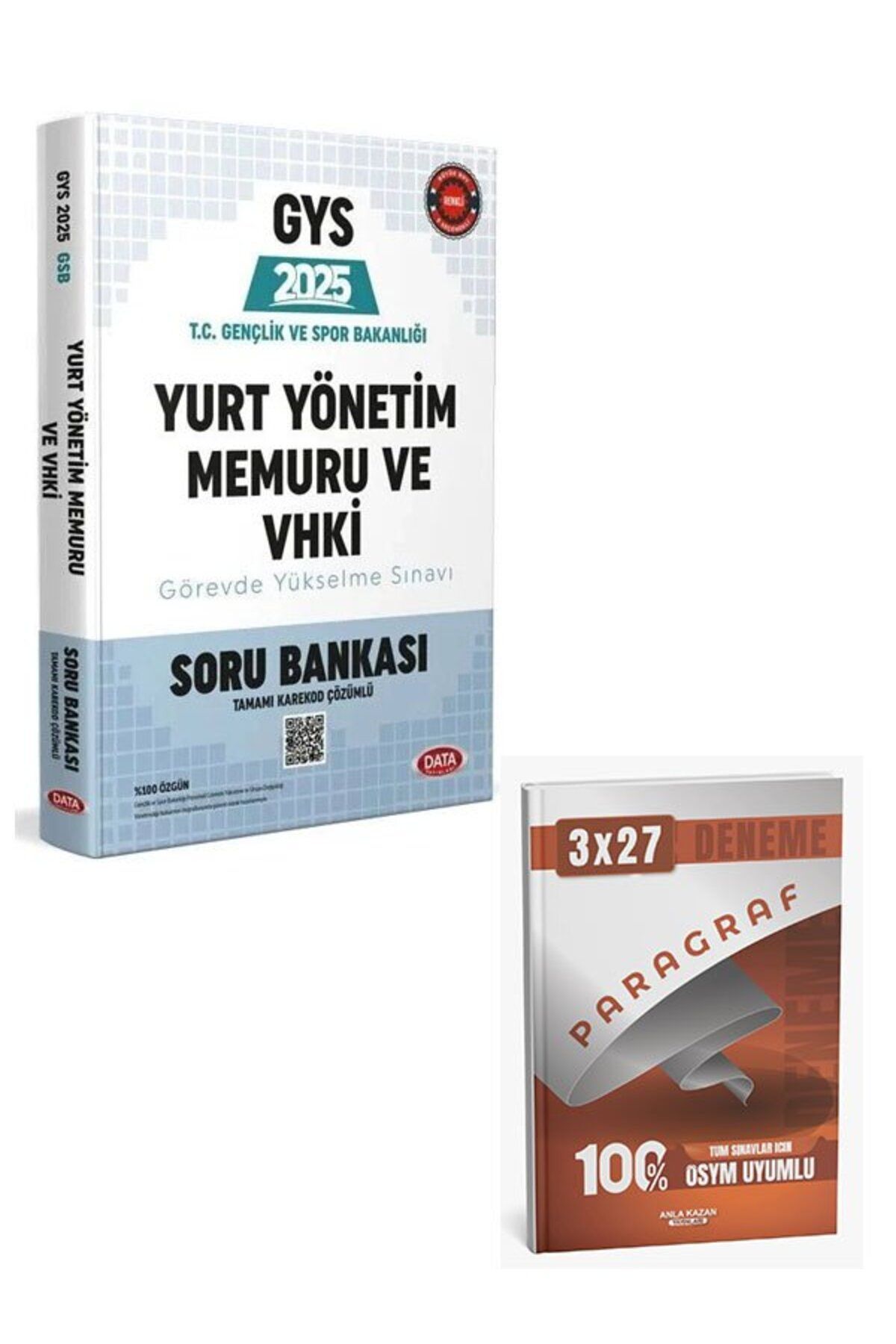 Anla Kazan Yayınları Data 2025 GYS Gençlik ve Spor Bakanlığı Yurt Yönetim Memuru ve VHKİ Soru Bankası+Anla Kazan Paragra