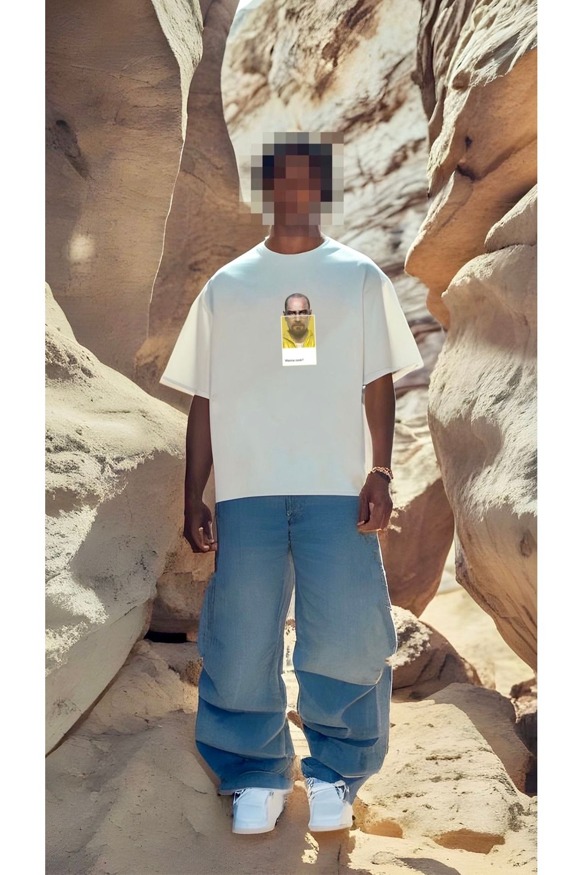 RPT MODA OVERSIZE RAHAT KALIP WANNA COOK BASKILI YÜKSEK KALİTE KUMAŞ ERKEK T-SHIRT