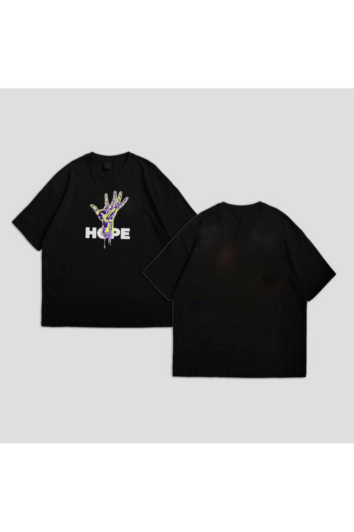 RPT MODA OVERSIZE RAHAT KALIP HOPE BASKILI YÜKSEK KALİTE KUMAŞ ERKEK T-SHIRT