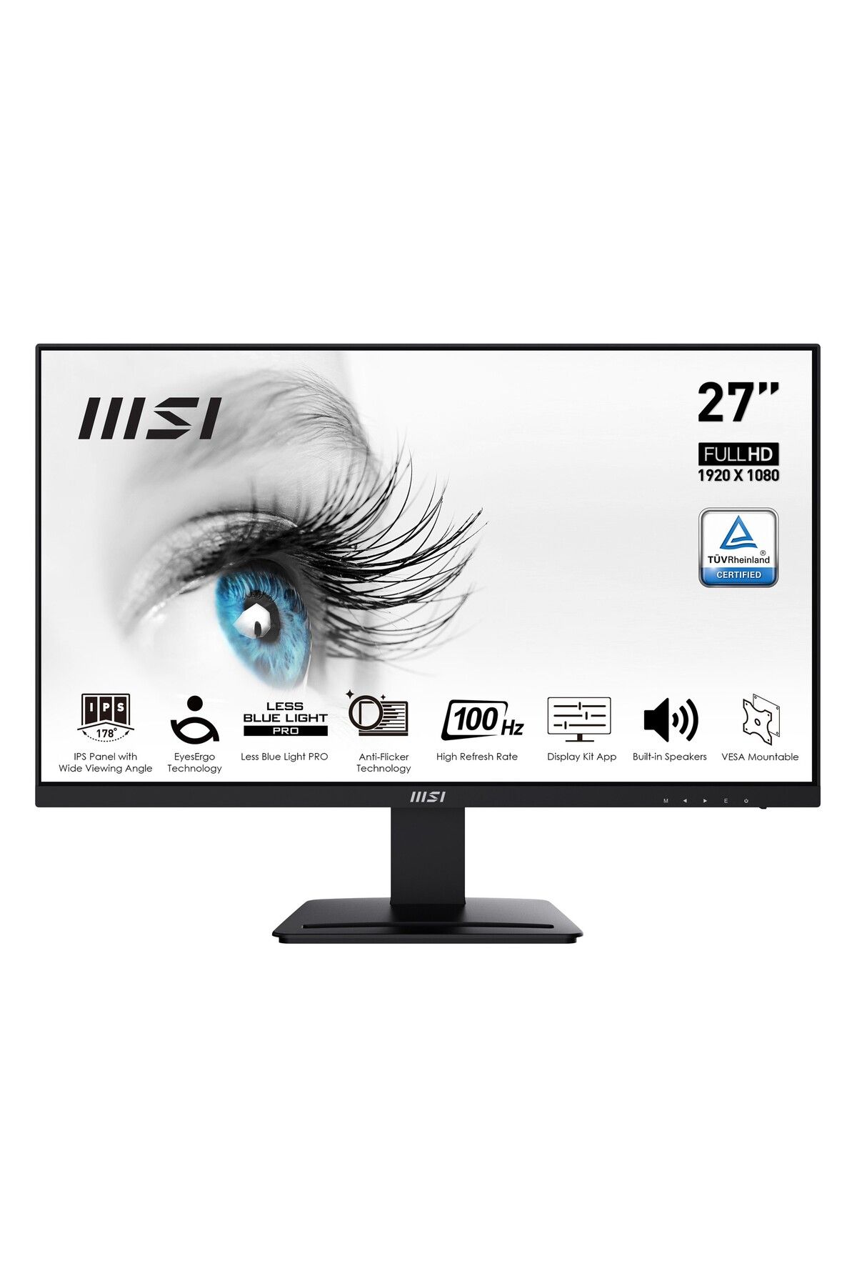 MSI Pro MP273A 27" 100Hz 1Ms VGA+HDMI+DP FullHD Adaptive-Sync IPS Vesa Monitör