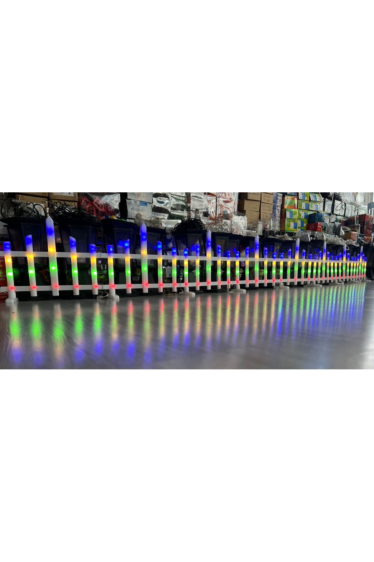 OKYANUSAYD KARIŞIK RGB RENKLİ LED IŞIKLI 3 METRE ENİ 30 cm ÇİT Boyu 8 ADET ANİMASYONLU ÇİT PREMİUM QUALİTY