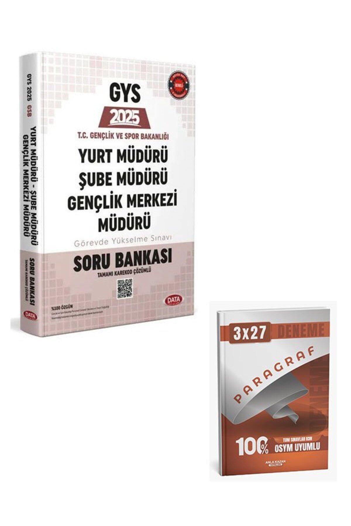 Anla Kazan Yayınları Data 2025 GYS Gençlik ve Spor Bakanlığı Yurt, Şube, Gençlik Merkezi Müdürü Soru Bankası+Anla Kazan