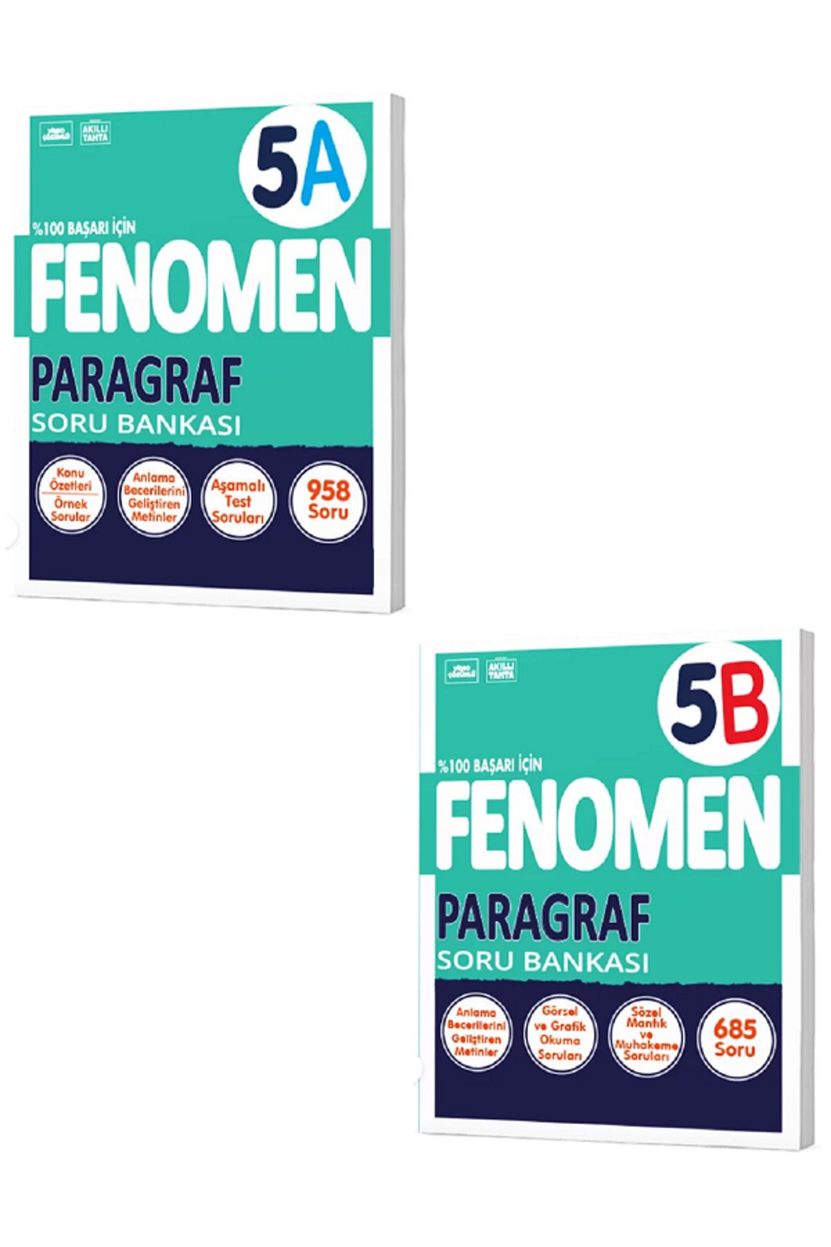 Evrensel İletişim Yayınları 5.Sınıf Fenomen 5A Paragraf Soru Bankası + 5.Sınıf Fenomen 5B Paragraf Soru Bankası / 2 KİTAP SET