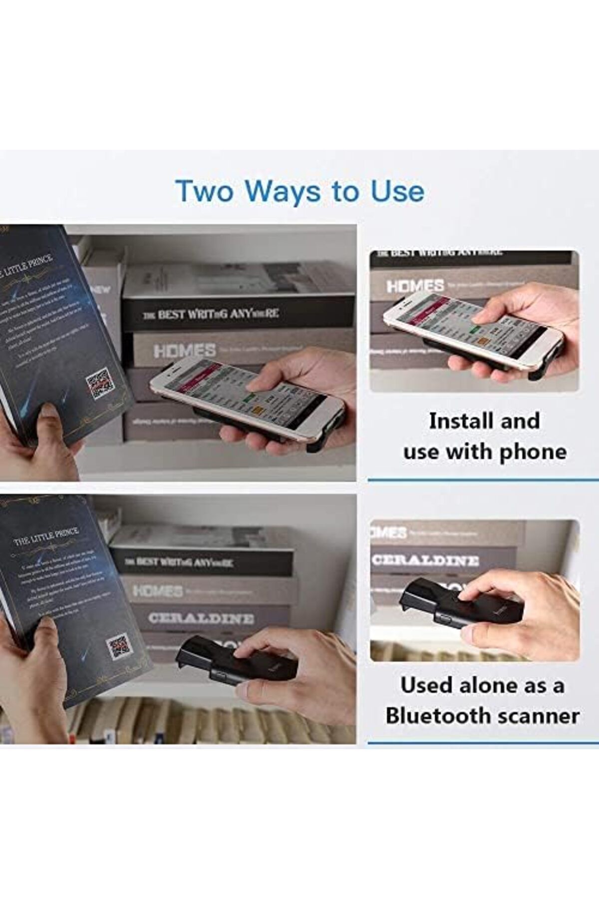 Eyoyo-1D 2D Back Clip Bluetooth Barcode Scanner, Portable QR Barcode Reader for Phone Image Scanner 4