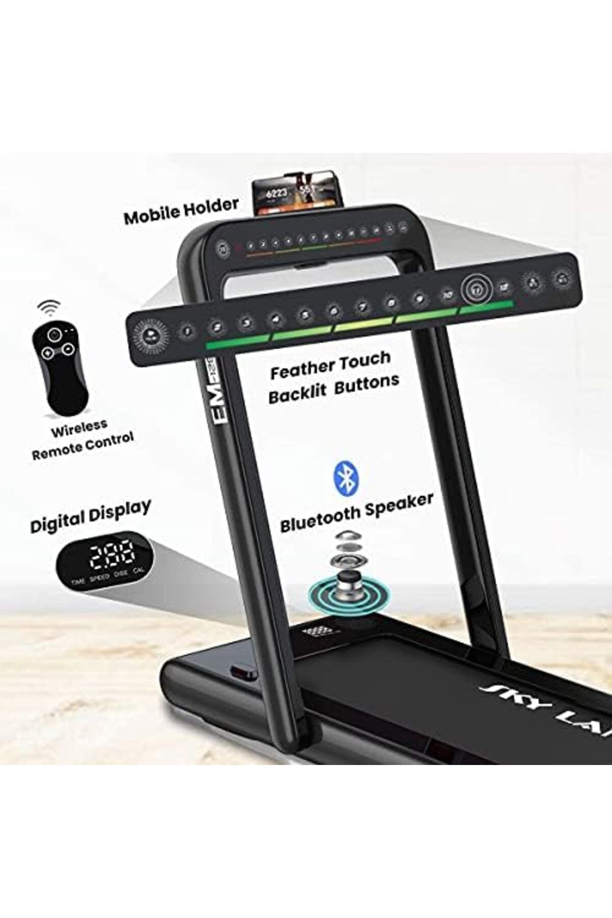 Skyland-SKY LAND Fitness 2 in 1 Treadmill Machine Walking Pad & Running Pad with Remote Control and Bluetoot 5