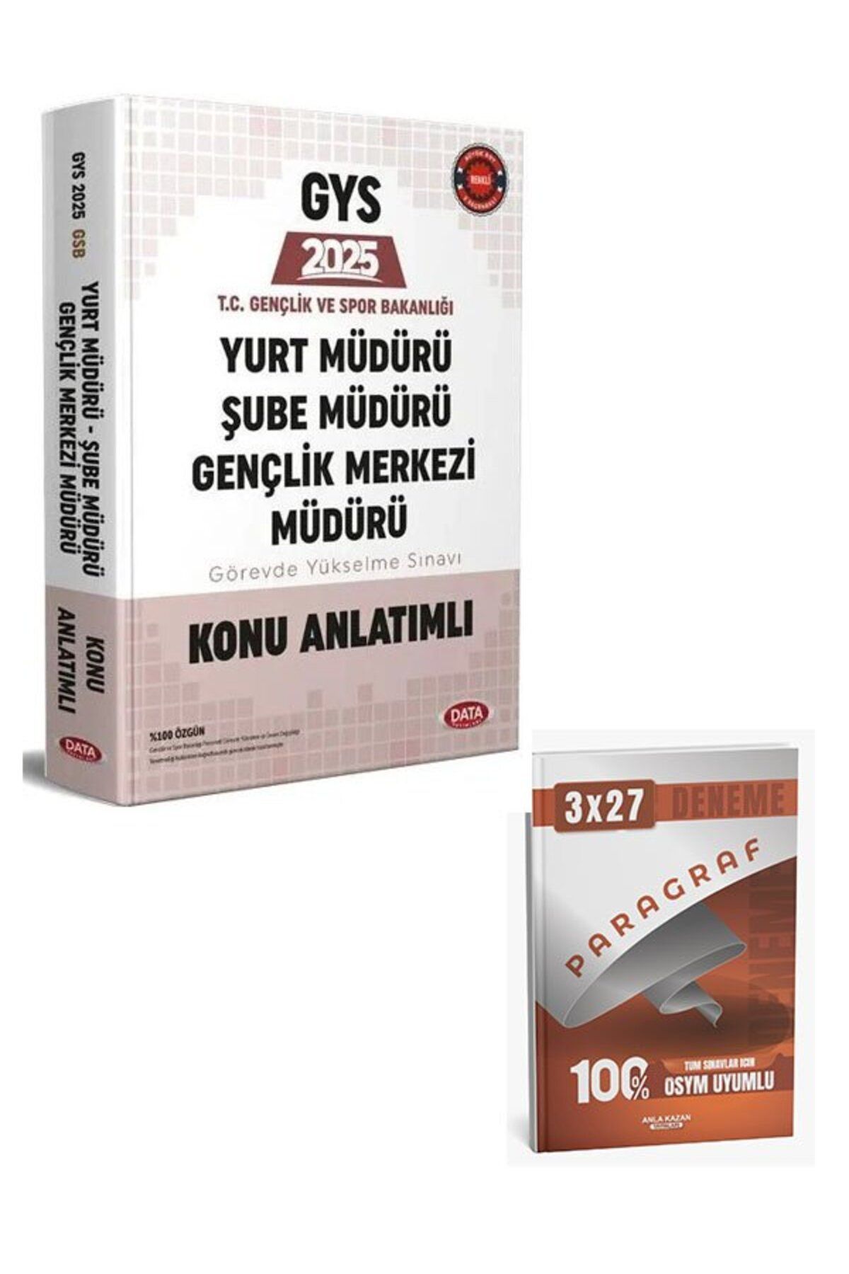 Anla Kazan Yayınları Data 2025 GYS Gençlik ve Spor Bakanlığı Yurt, Şube, Gençlik Merkezi Müdürü Konu Anlatımlı+Anla Kaza