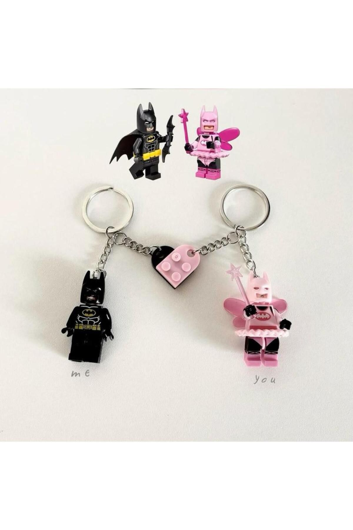 Wisevelya Kalp Detaylı Batman Couple Lego Anahtarlık 2’li Set