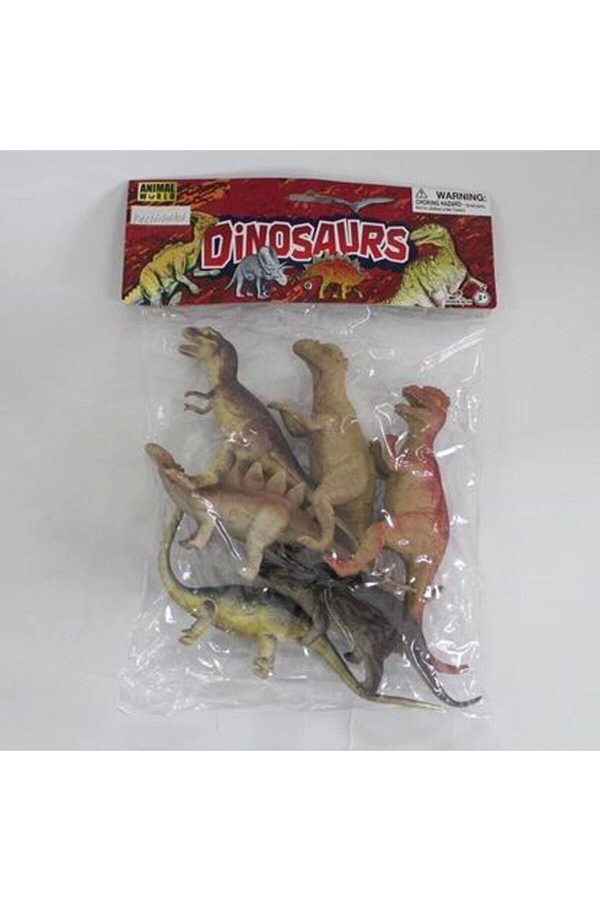 S'82 SH-9001-Vardem Poşetli 6Pcs 8 İnch Çiftlik Hayvan ve Dinozor Set