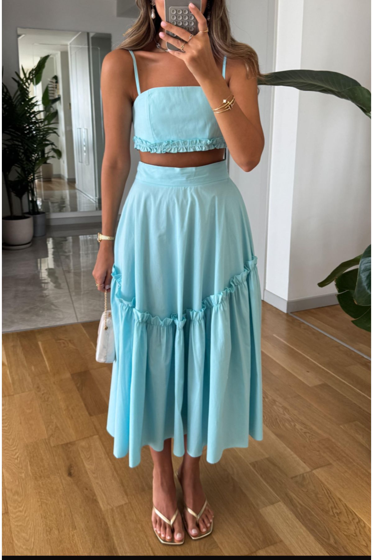 Butik Fırfır detaylı büstiyer etek takım
