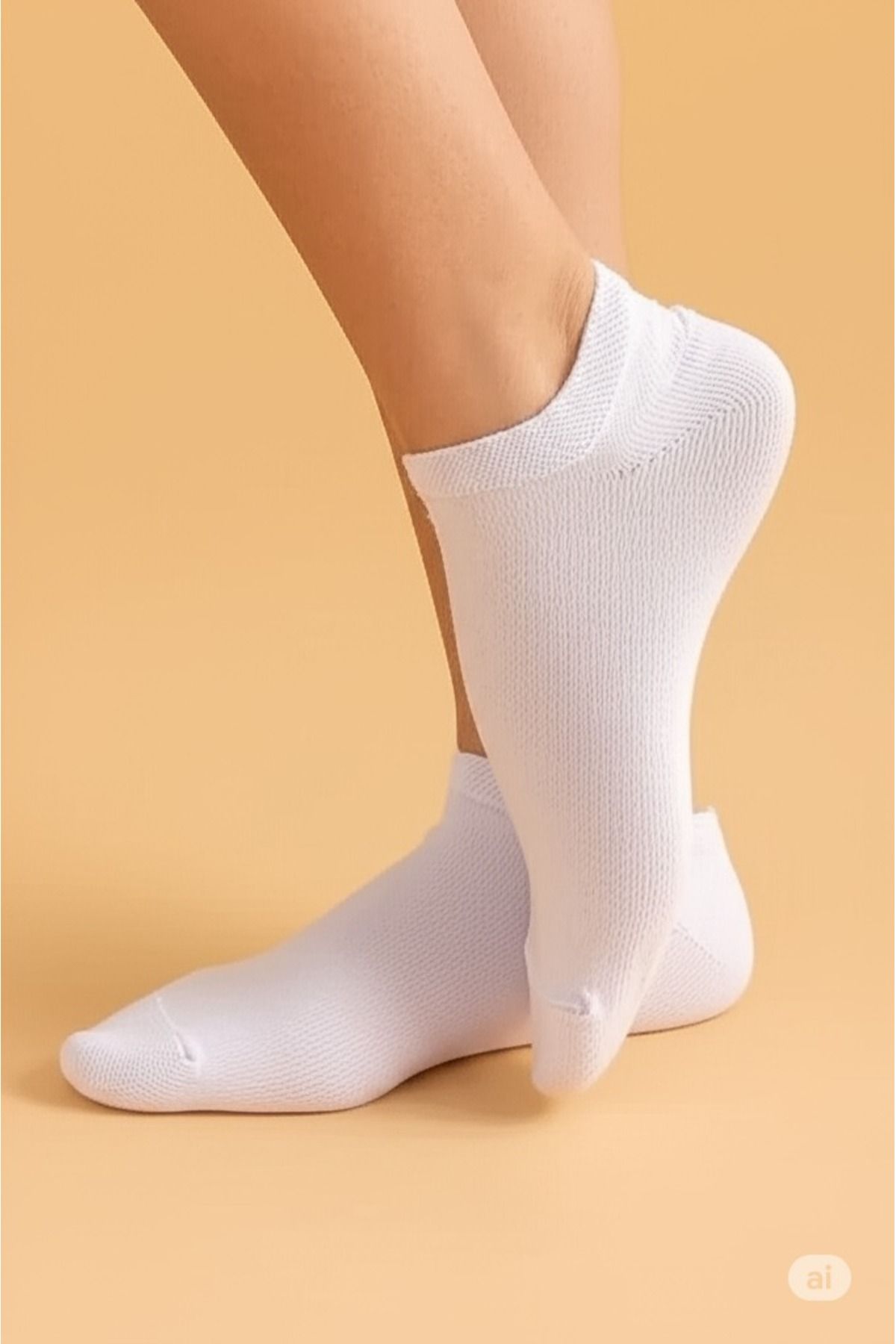 FAMEMUS ACCESSORY Beyaz Patik Çorap Yazlık Kısa Çorap Kadın Çorap Ve Erkek Çorap 3 çift