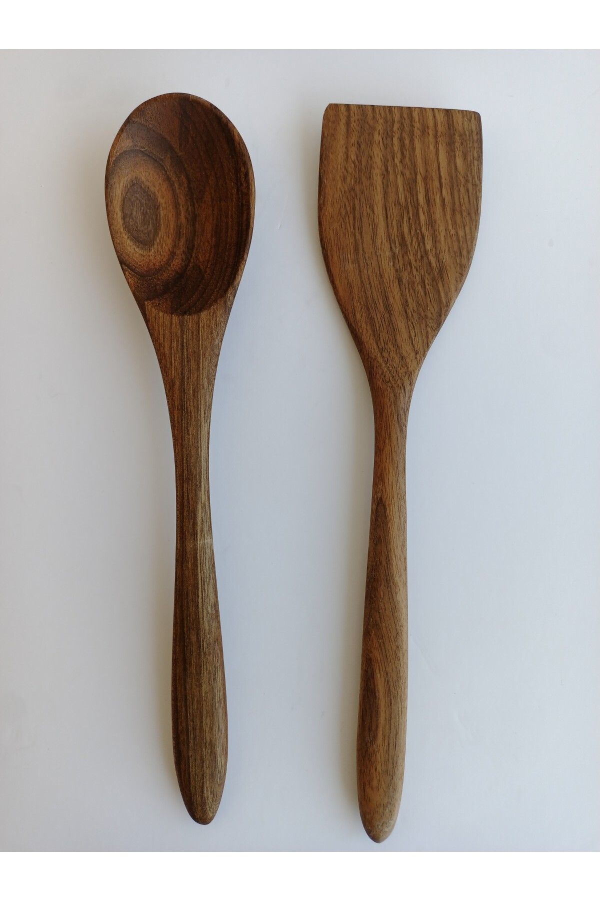 AYSAN Ceviz Ağacı El Yapımı Tahta kaşık Spatula seti 30cm