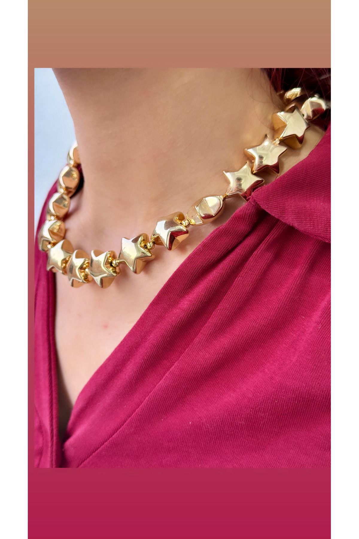 İNN JEWELLERY Çelik Kolye Kararmaz Antialerjik Yıldız Figürlü (2 Yıl İthalatçı Garantili)