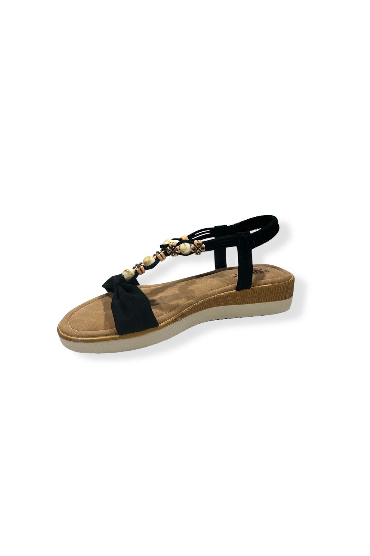 Butik Boncuk Detaylı Fiyonk Sandalet