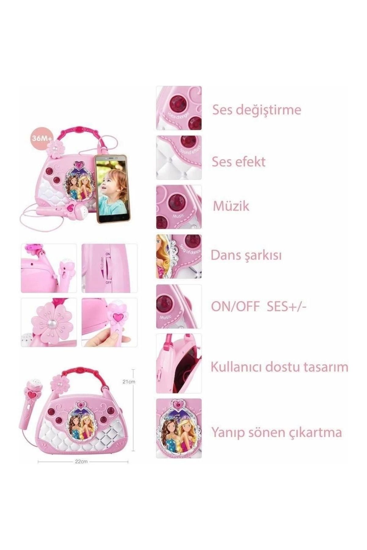 S'82 MP3 VE MİKROFONLU PARTİ MÜZİK EL ÇANTASI