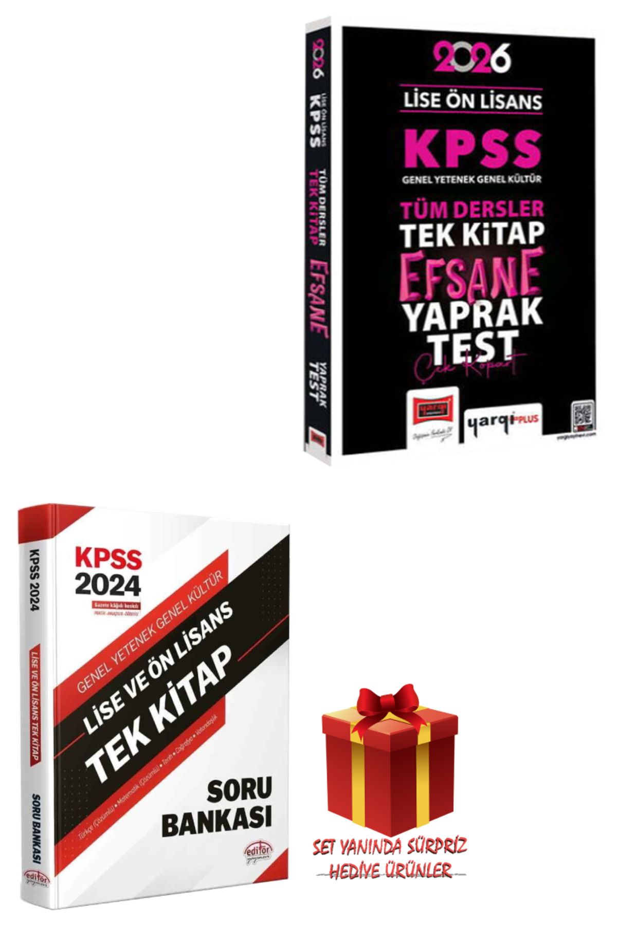 Yargı Yayınları 2026 KPSS Lise-Ön Lisans GY-GK Tek Kitap Efsane Yaprak Test+Tek Kitap Soru Bankası+Hediye