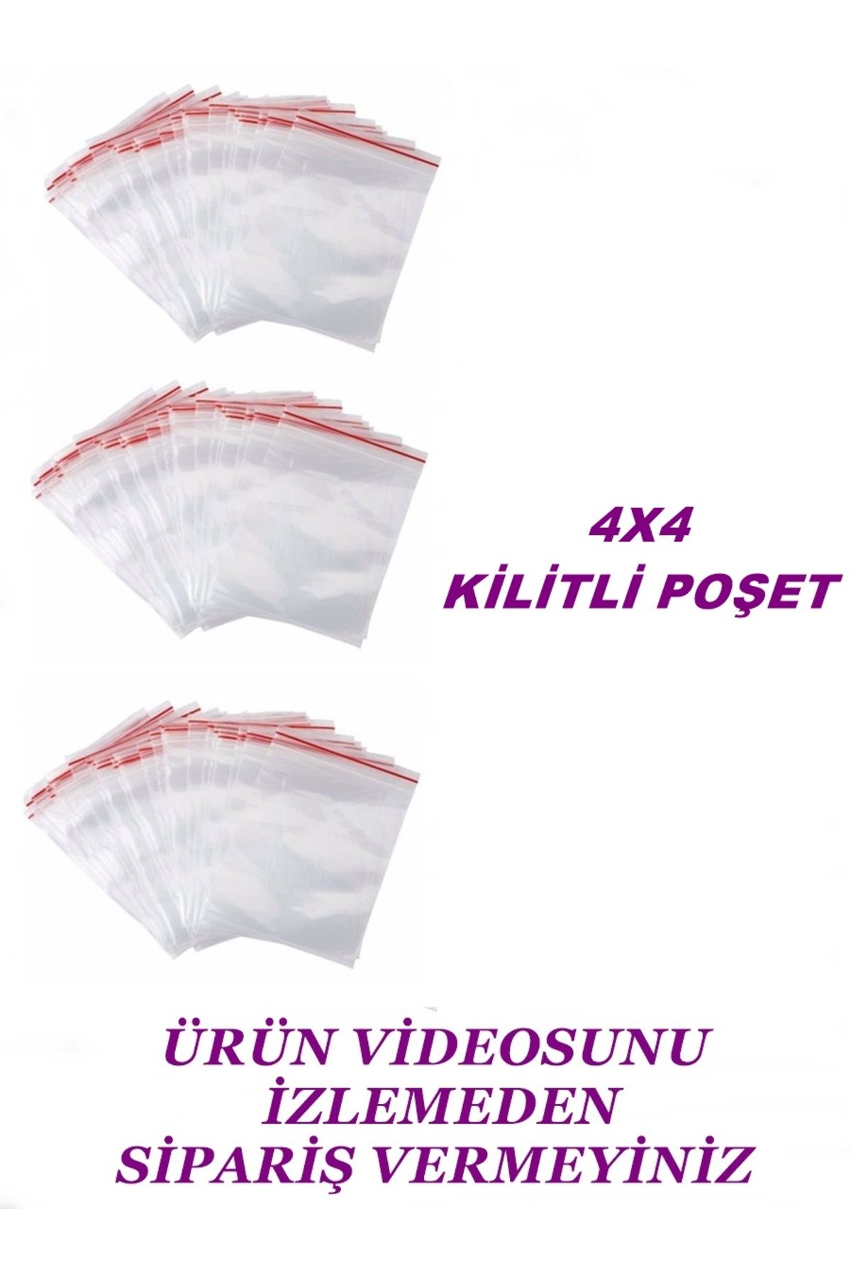 LilaHediyelikEşya 400 Adet 4x4 Mini Kilitli Poşet / En 4cm Boy 4cm / Kod