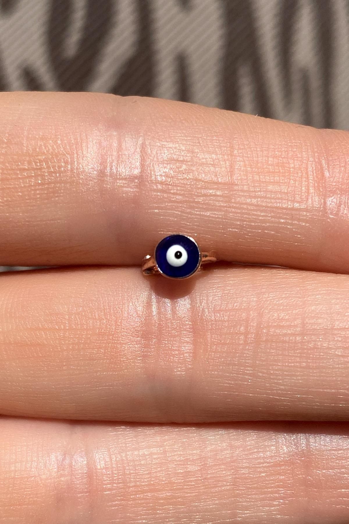Spossy Silver Jewelry Küçük Boy Mineli Nazar Göz Halka Piercing Küpe