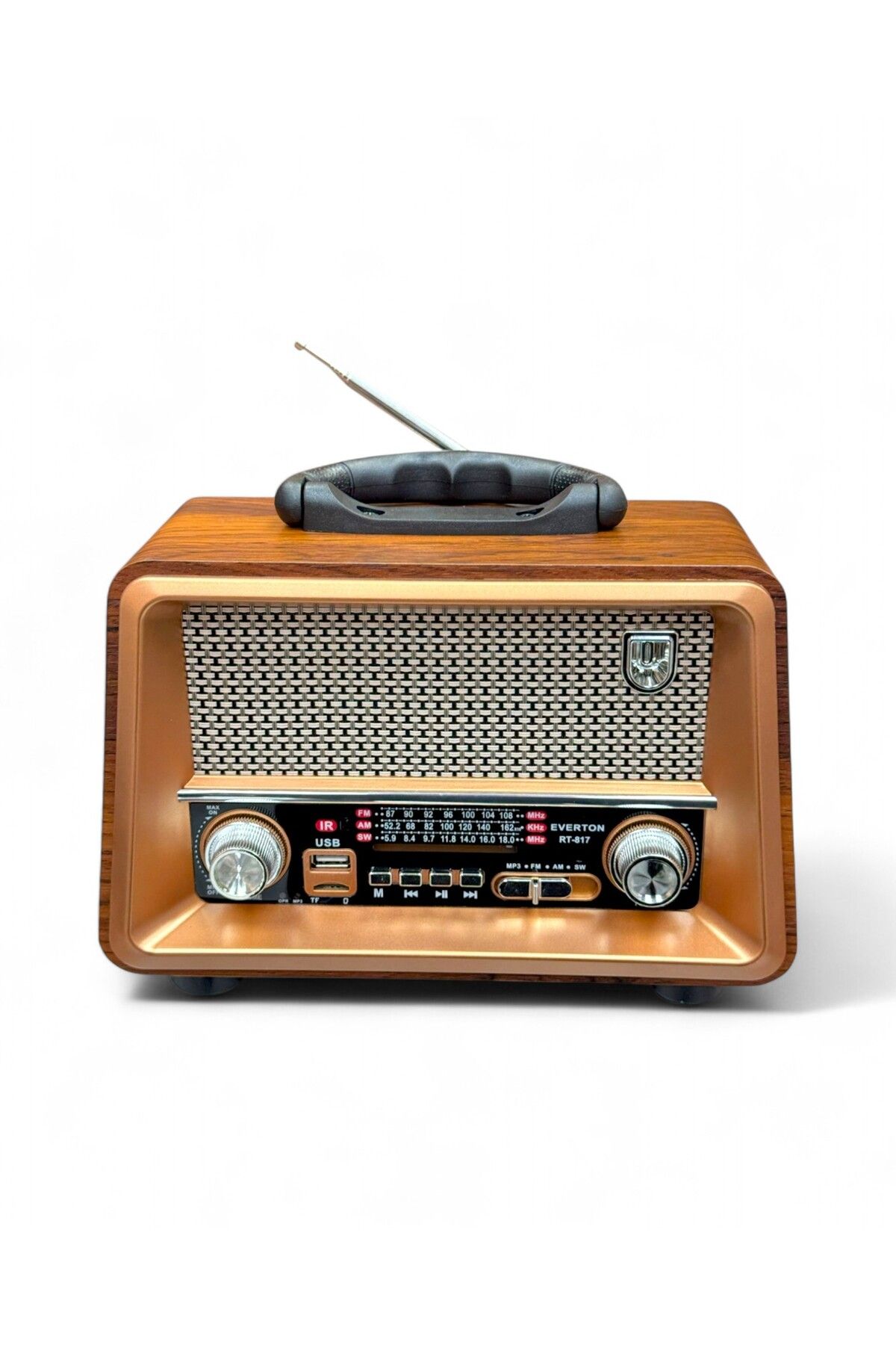 ROYALTREND Ahşap Nostaljik Radyo,Şık Tasarım Gerçek Ahşap Malzeme Nostalji Radyo