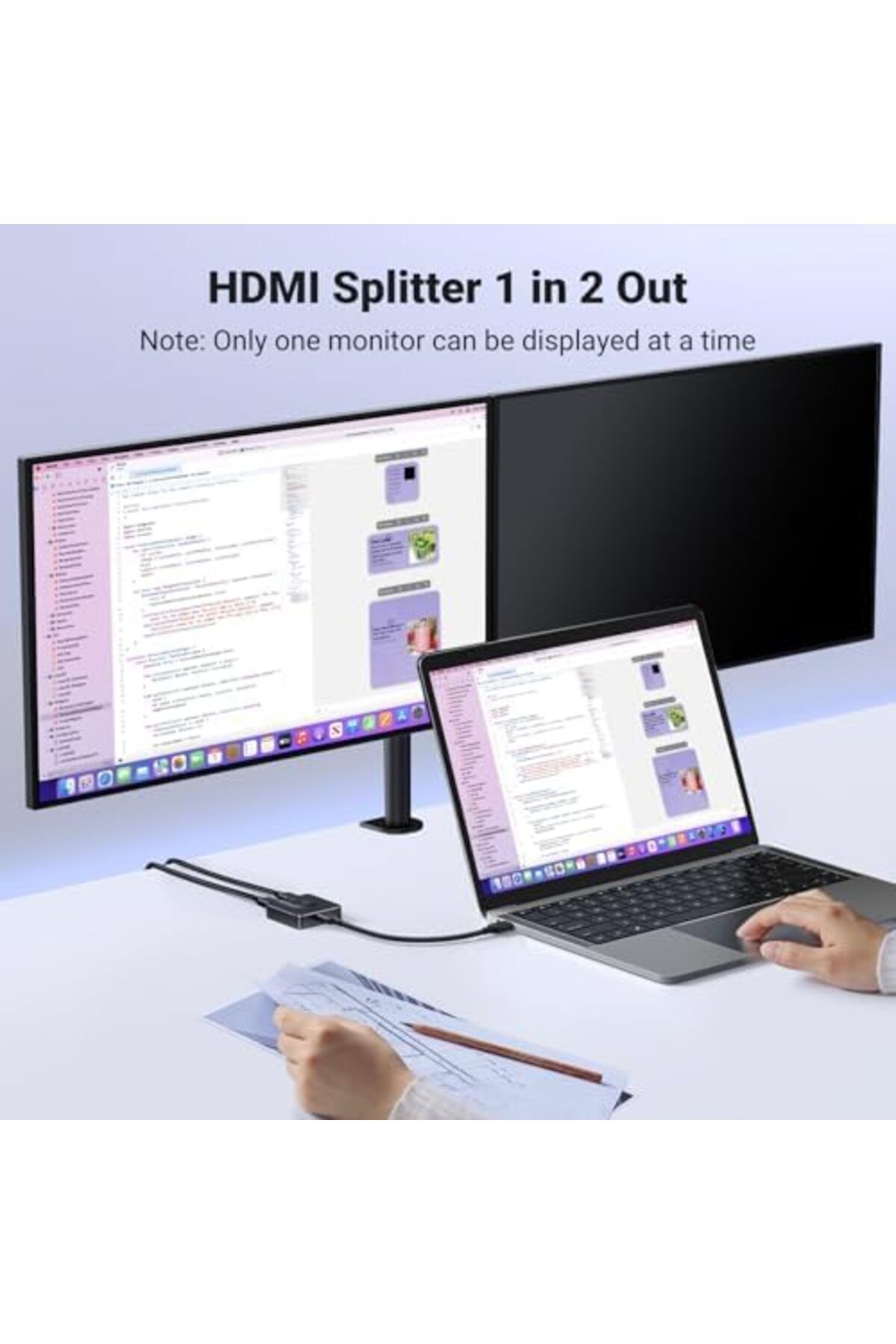Ugreen-مفتاح HDMI 2 في 1، موزع HDMI ثنائي الاتجاه، محدد تبديل سهل يدعم 4K وHDR و3 5