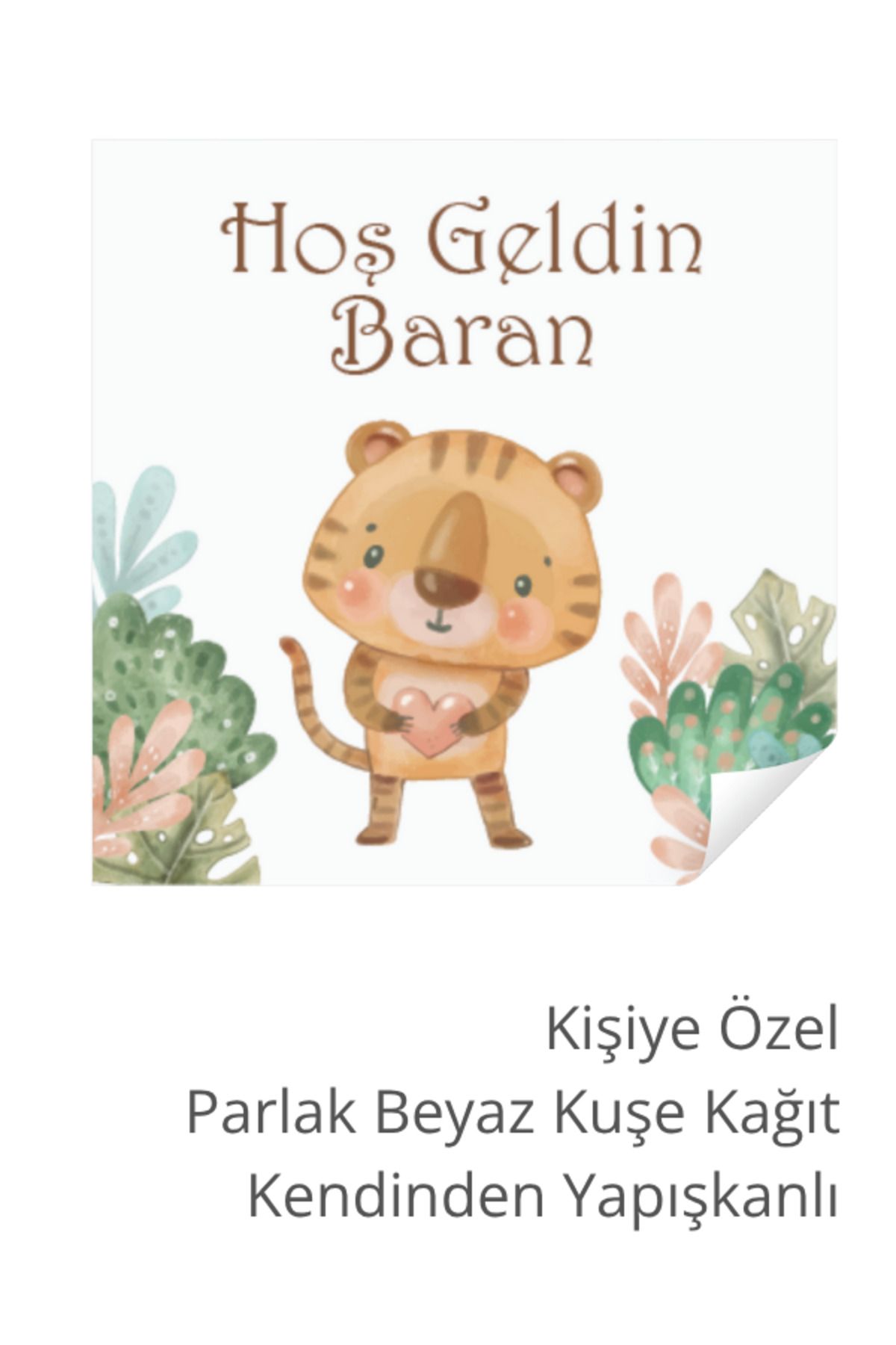 ST Design Kişiye Özel İsimli Doğum Günü Etiketi, Kendinden Yapışkanlı Babyshower, Hoşgeldin Bebek Sticker