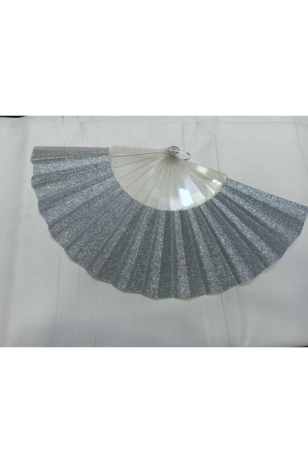 S.Y simli linen kumaşlı pilastik yelpaze