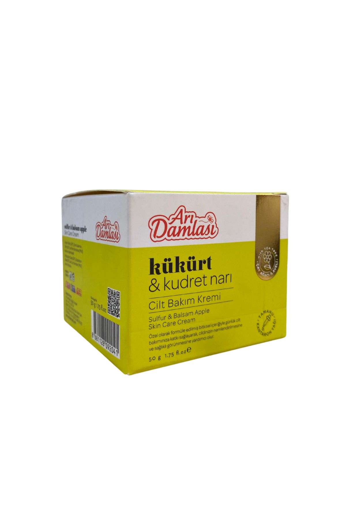 Arı damlası Kükürtlü ve Kudret Narlı Bitkisel Cilt Bakım Kremi 50 ml