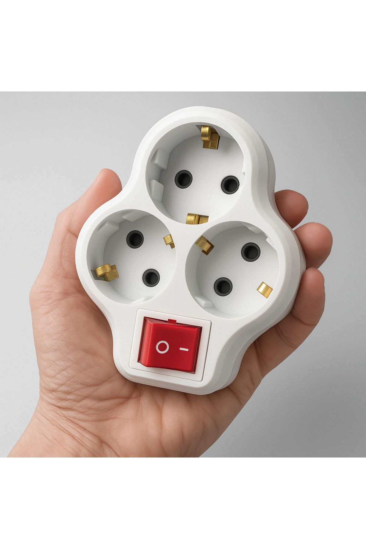 Badem10-3-Piece White Group Socket Goliath Button Plug Wireless On-Off Switched Grounded Multi-Duplicator 4