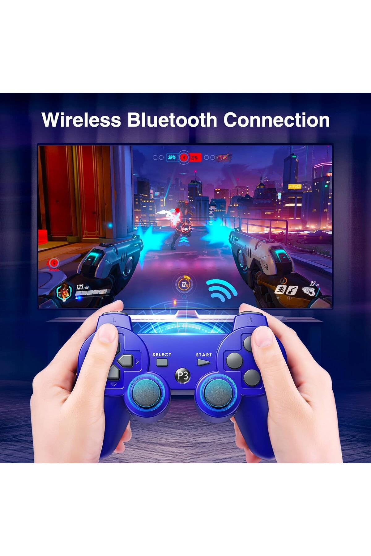 rexa-PS-3 Wireless Controller with High Performance Upgraded Joystick Rechargeable Battery 8
