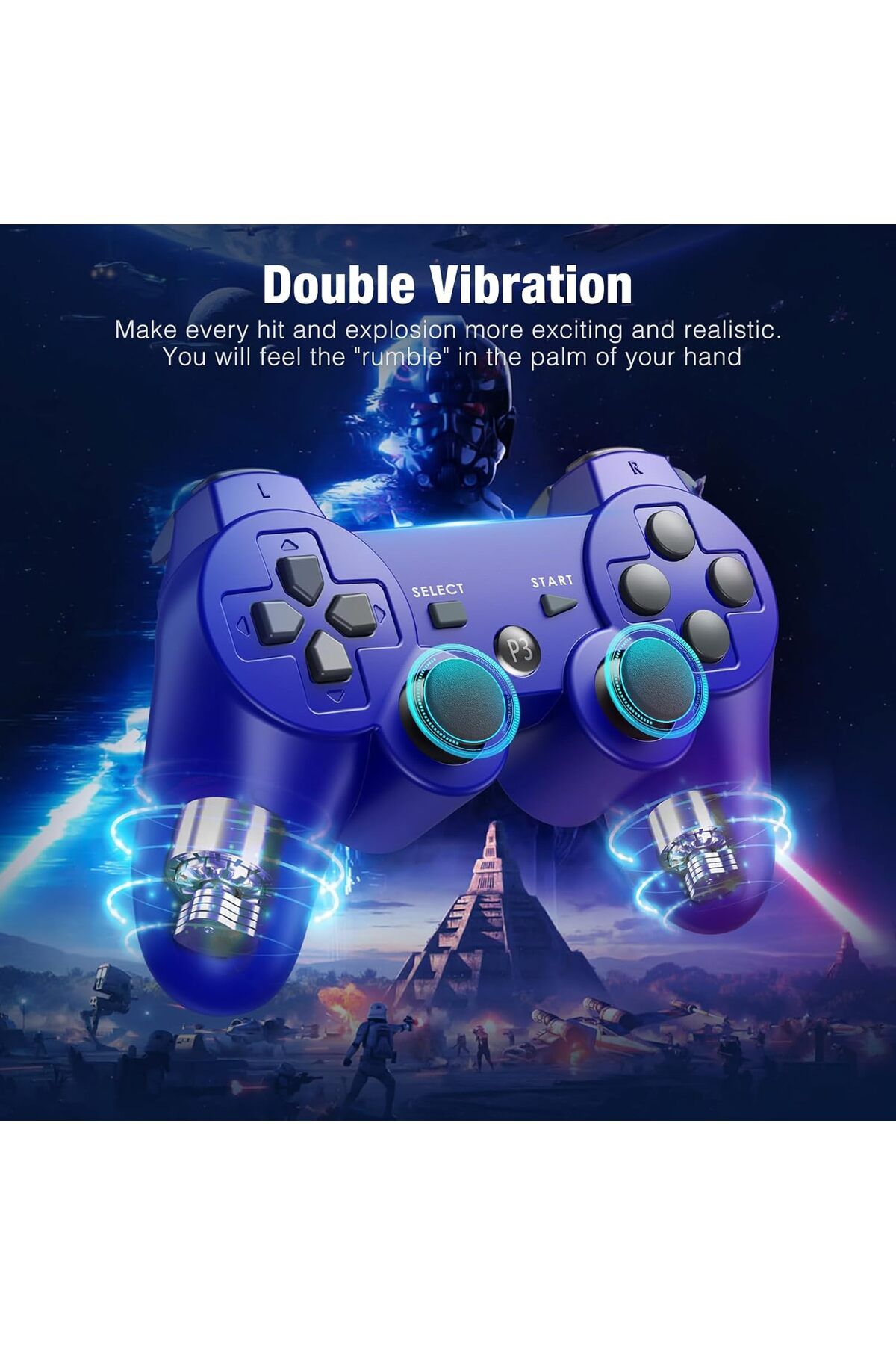 rexa-PS-3 Wireless Controller with High Performance Upgraded Joystick Rechargeable Battery 5