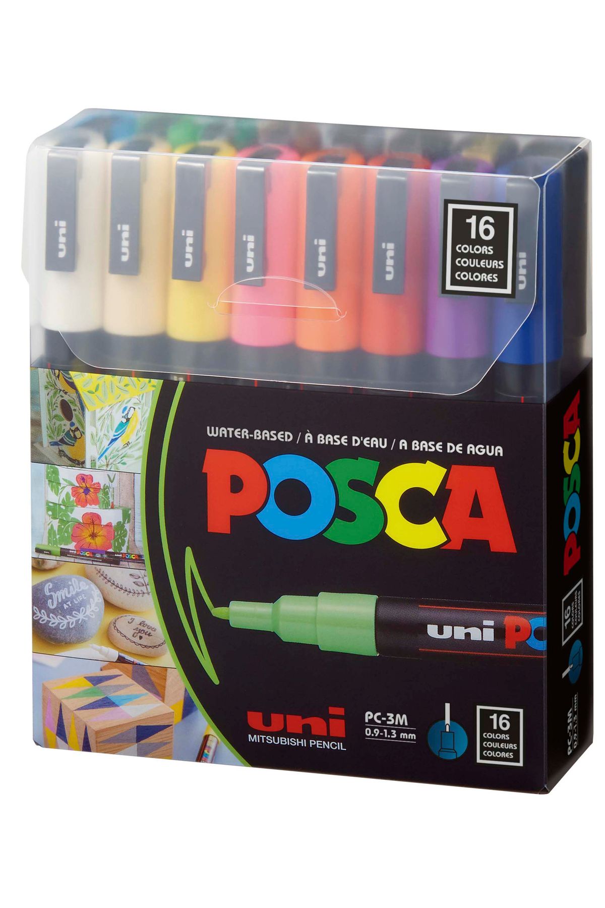 UNİ-BALL Uni-Ball Posca 0.9-1.3 Su Bazlı Boyama Kalemi Markörü 16 Renk