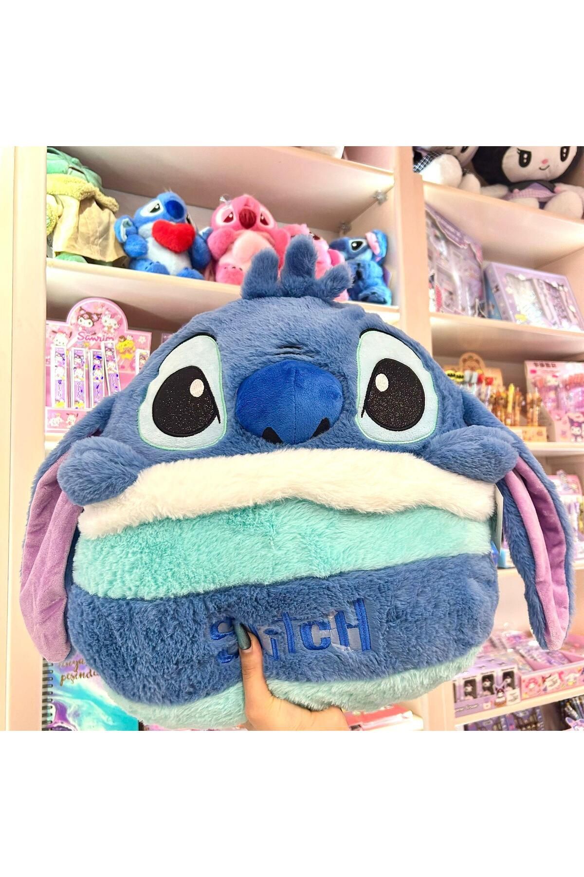 Wisevelya Stitch Peluş Oyuncak ve Battaniye Seti