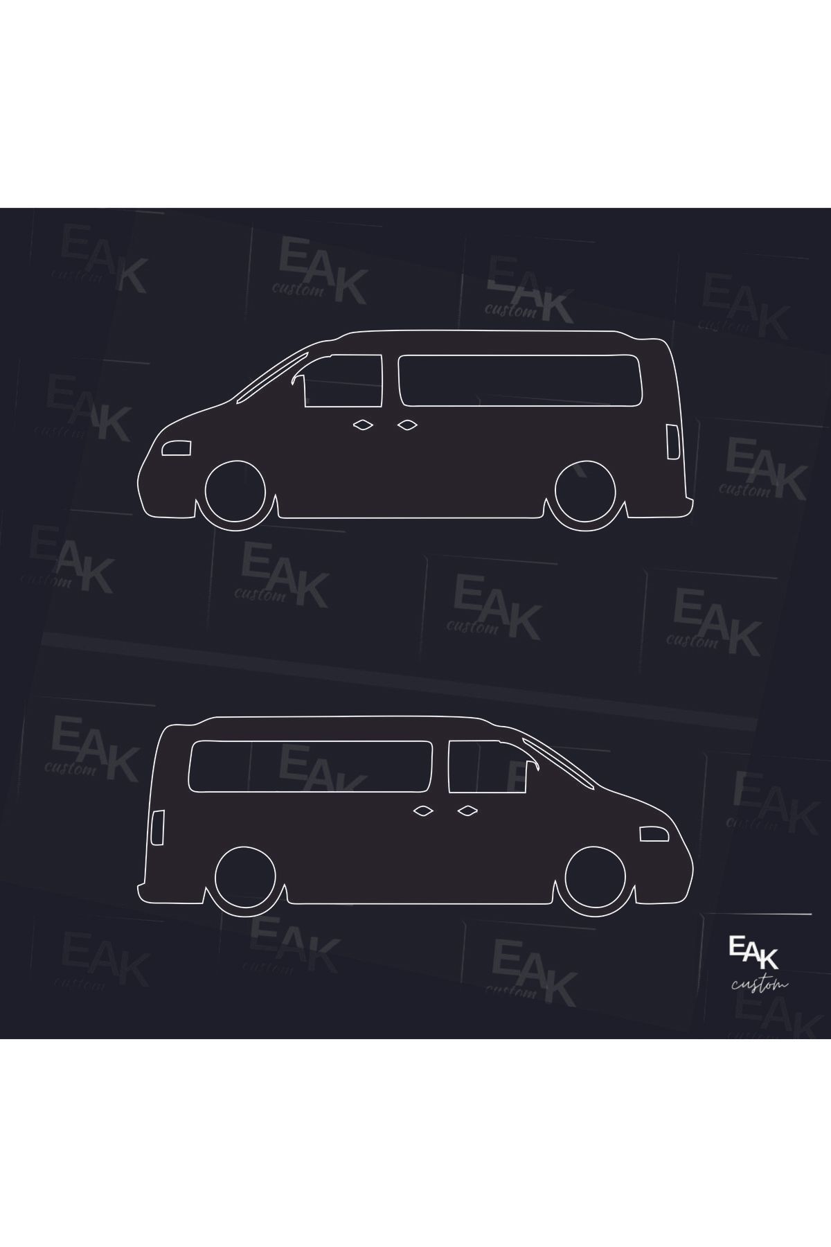 eakcustom VW CARAVELLE oto sticker (18cm x 6cm) (2ADET)