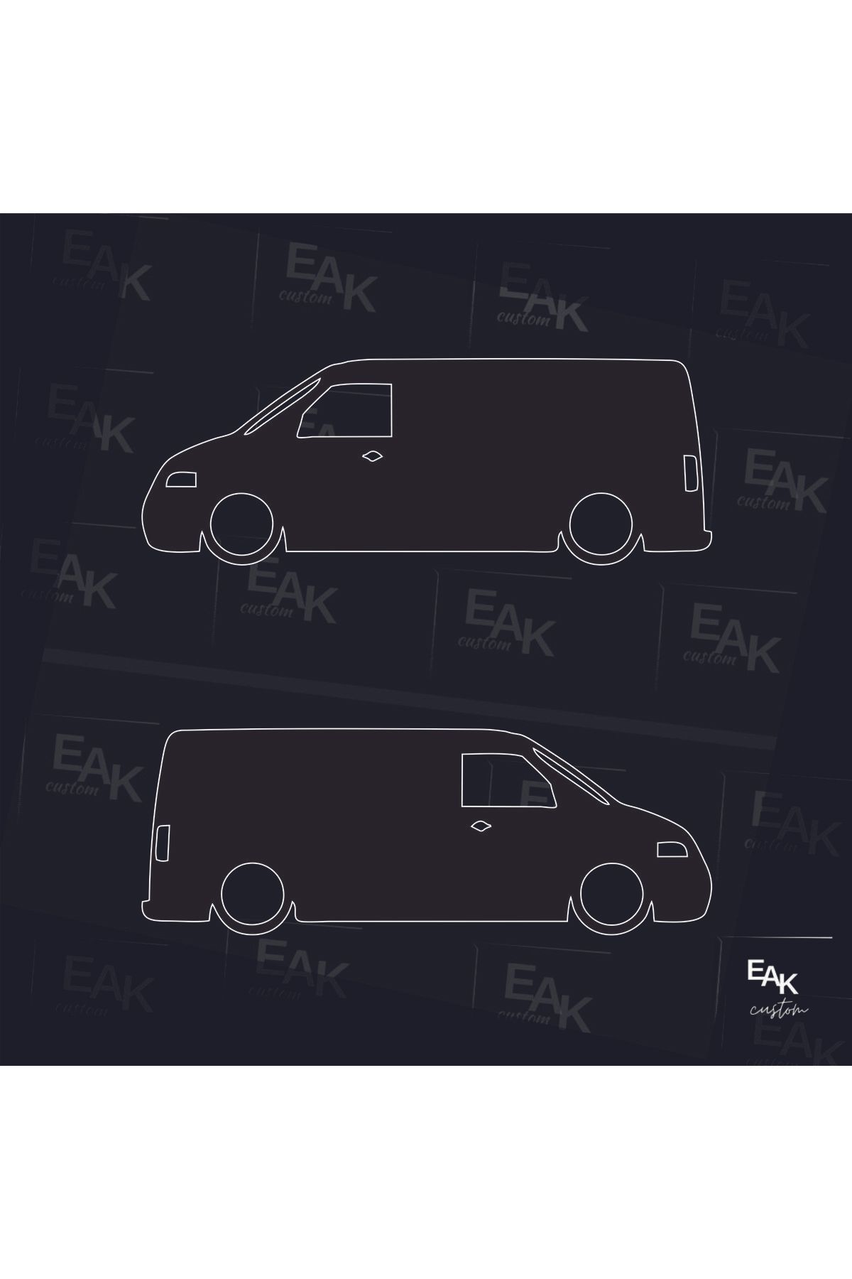 eakcustom VW TRANSPORTER oto sticker (18cm x 6cm9 (2ADET)