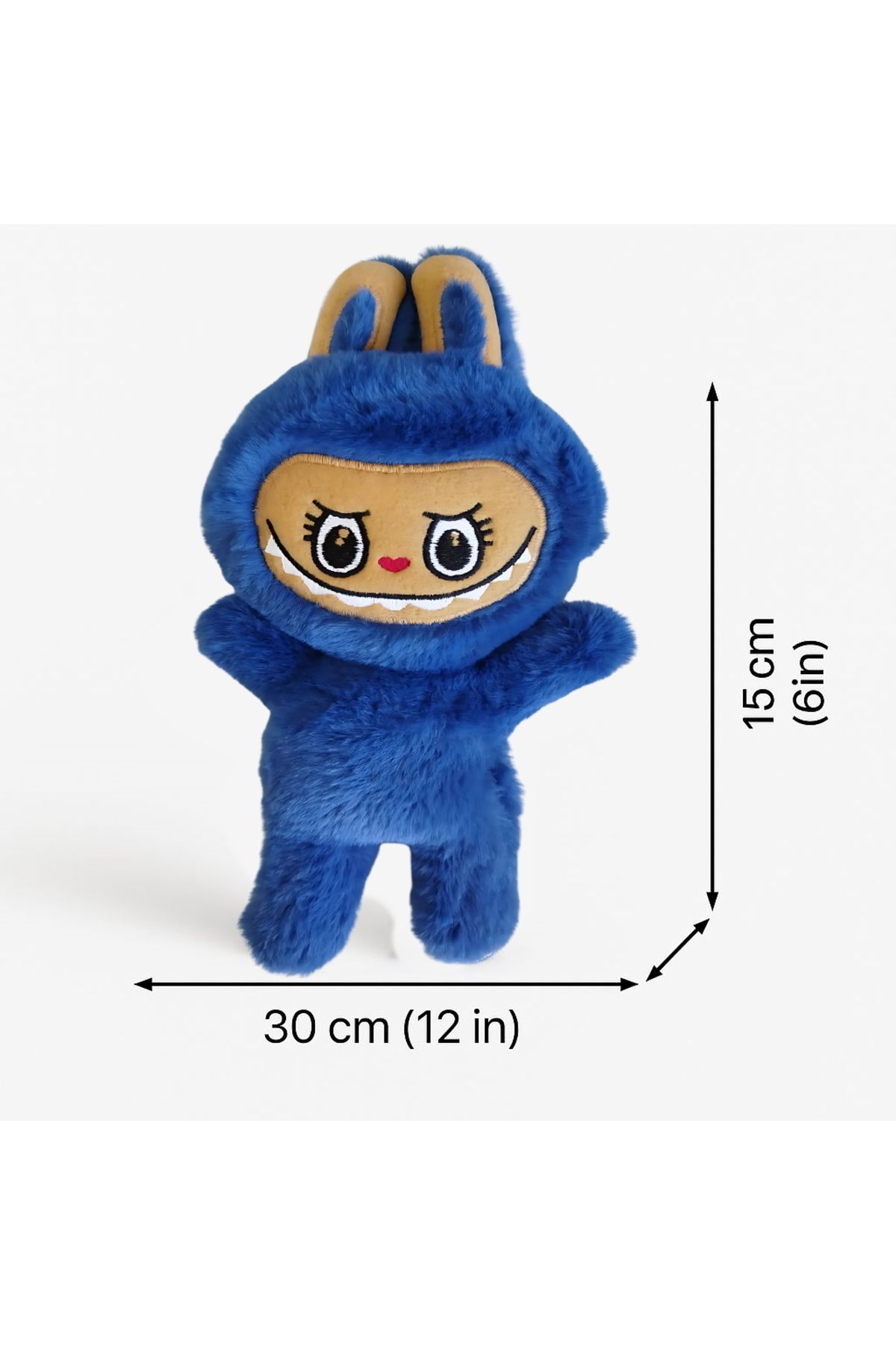 Hediye Deposu Labubu Peluş Oyuncak 30 cm – Sevimli ve Yumuşacık Karakter Oyuncak Mavi