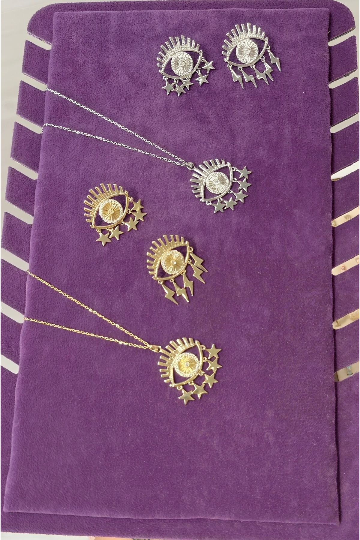 My Violet Accesssories SİLVER GOLD GÖZ KÜPE