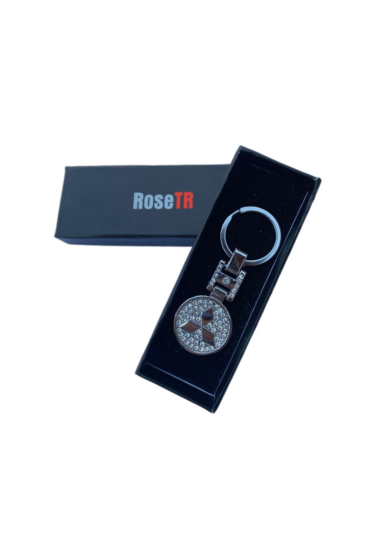 RoseTR Mitsubishi İle Uyumlu Lüks Taşlı Anahtarlık Aksesuar